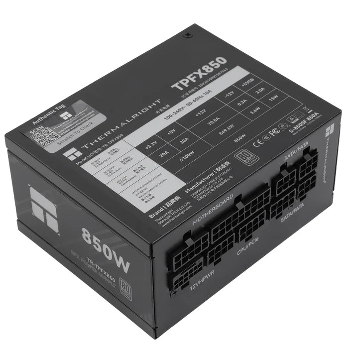 Thermalright TR-TPFX 850, 80+ Platinum Modulärt Nätaggregat, SFX, Svart