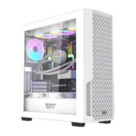 Datorfodral Darkflash DF2100 + 4 ARGB-fläktar (vit)