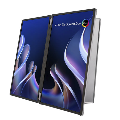 ASUS ZenScreen Duo OLED MQ149CD – set skråt forfra (vinkel 3)