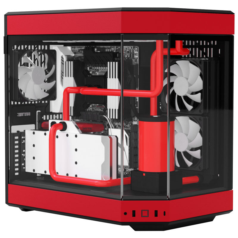 Hyte Y60 Midi Tower - Svart/Röd - PCI-e 4.0 - Panoramic Glass View