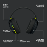 Logitech - G435 Lightspeed Wireless Gaming Headset - Svart