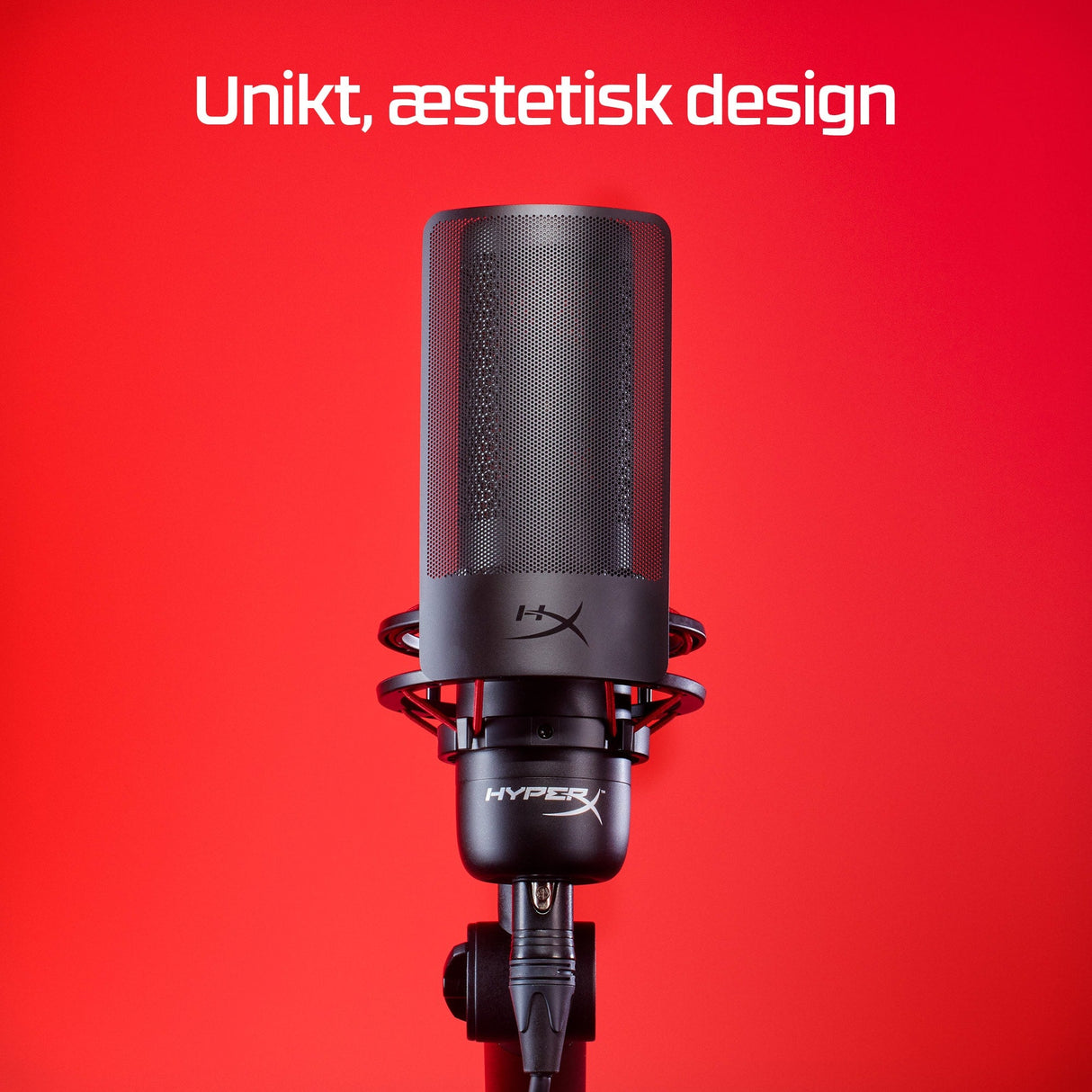 HyperX ProCast Mikrofonkabel -38dB Cardioid Svart Röd