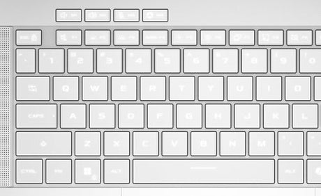 ASUS ROG Zephyrus G14 GU405AP-SY005W Copilot+ PC – nærbillede af produktets detaljer; tastaturlayout illustrativt
