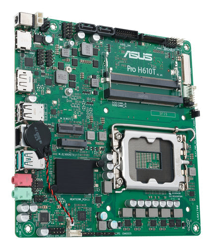 ASUS PRO H610T-CSM bundkort set skråt fra højre