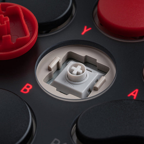 8BitDo Arcade Controller Switch/PC Grå – Rød knap med aftaget top