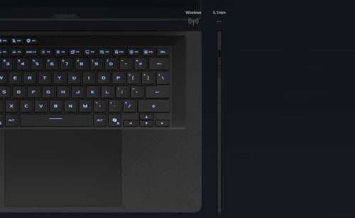 ASUS ROG Zephyrus Duo GX651AX-SR004W – nærbillede af produktets detaljer; layout på billedet er illustrativt