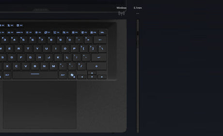 ASUS ROG Zephyrus Duo GX651AX-SR004W – nærbillede af produktets detaljer; layout på billedet er illustrativt