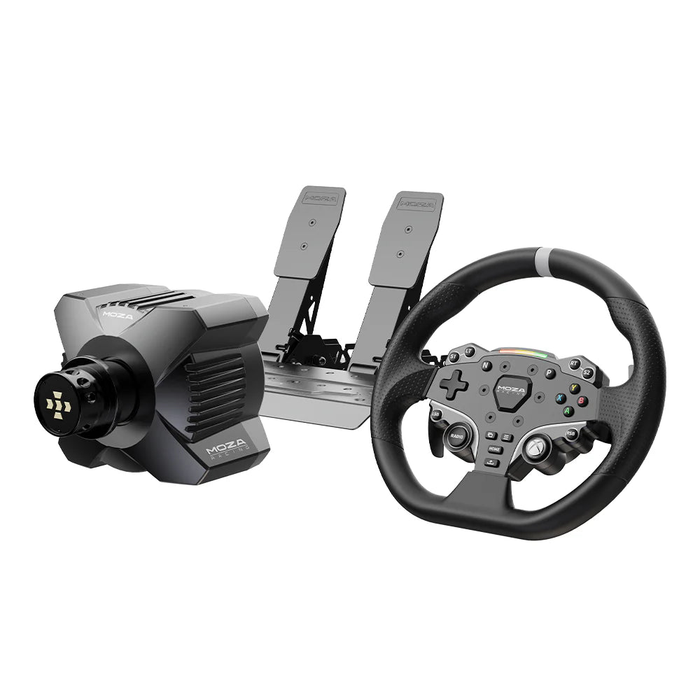 Moza R3 Racing Simulator (R3-bas, ES-ratt, SR-P Lite två pedaler, bordsklämma)
