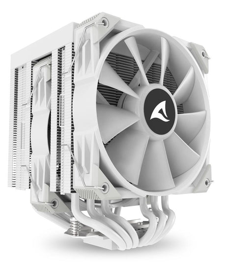 Sharkoon A60 RGB White 260W TDP 6-Heatpipe Dual Tower Dual 120mm PWM FDB ARGB CPU Air Cooler Sharkoon