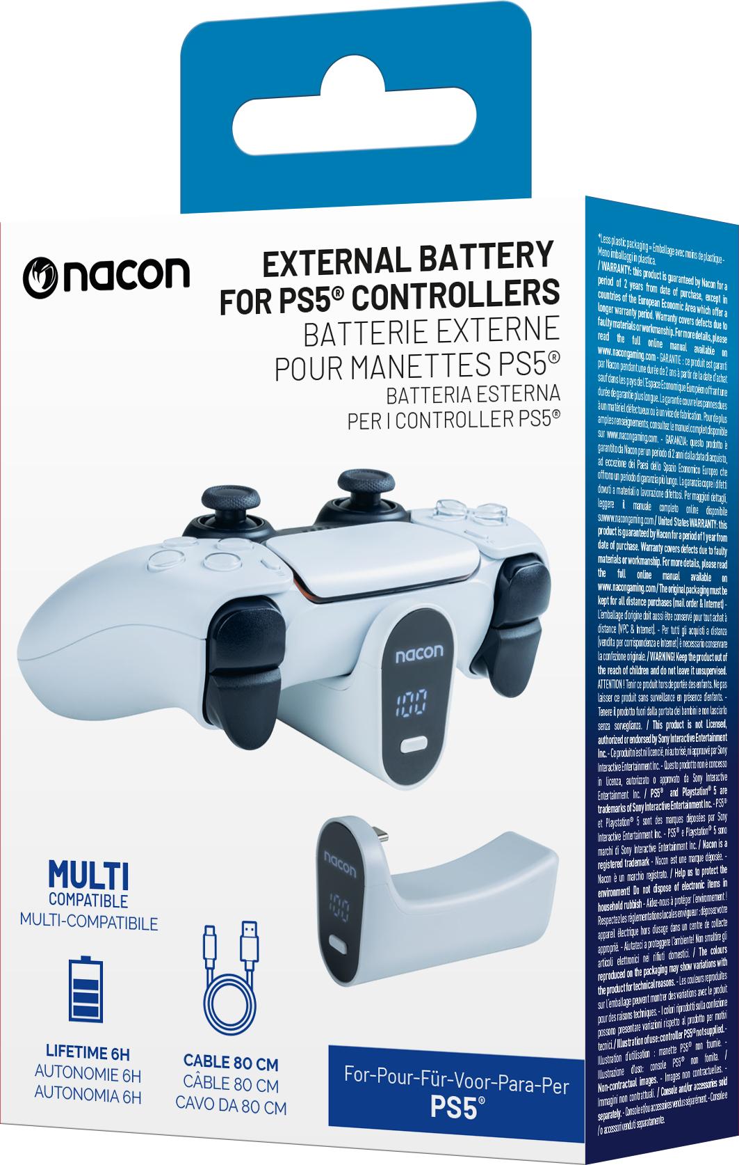 Nacon Externt Batteri För PS5-kontroll Vit