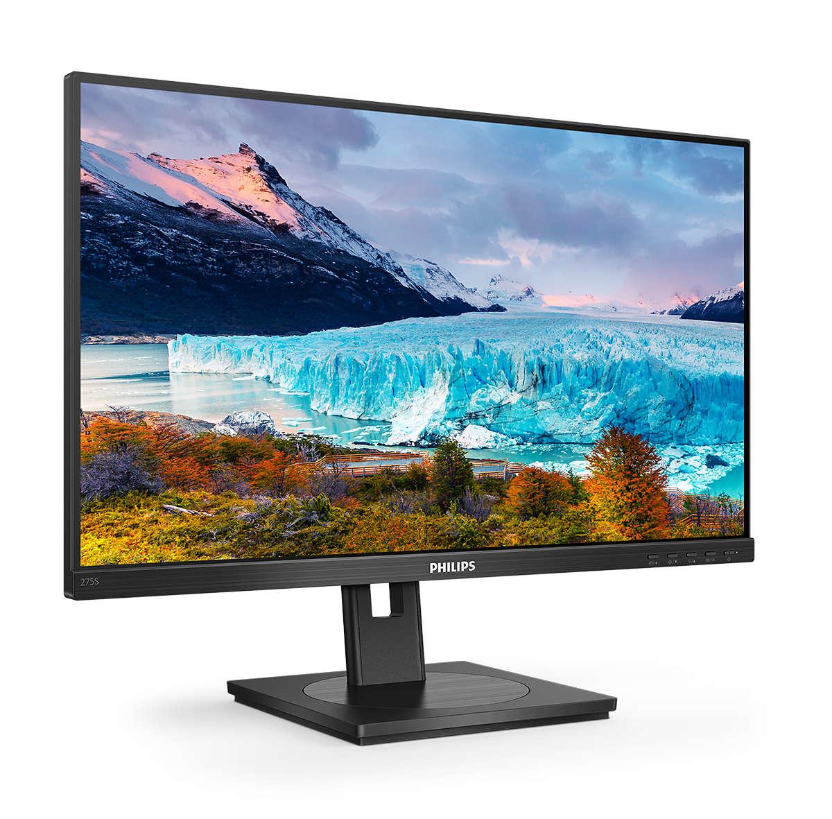 Philips S-line 275S1AE 27 2560 X 1440 (2K) DVI HDMI DisplayPort 75Hz Pivot Monitor