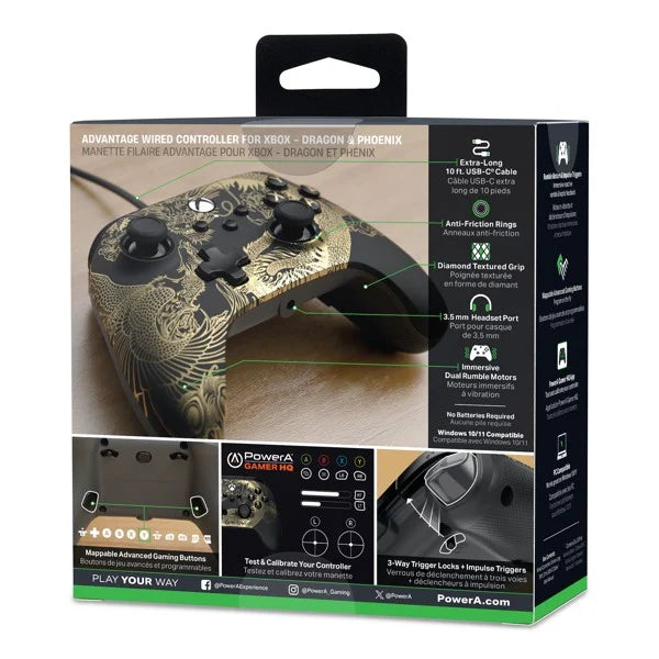 PowerA Enhanced Cabled Controller – Dragon &amp; Phoenix (Xbox X/S)