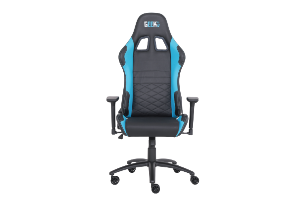Geekd Vulcan Gaming Chair Svart/Blå - Topp PU-läder - Upp Till 120 KG