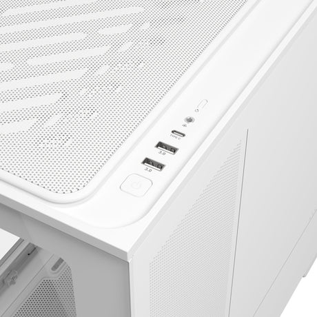 ASUS PRIME AP202 TG ARGB – kabinettets øverste tilslutninger