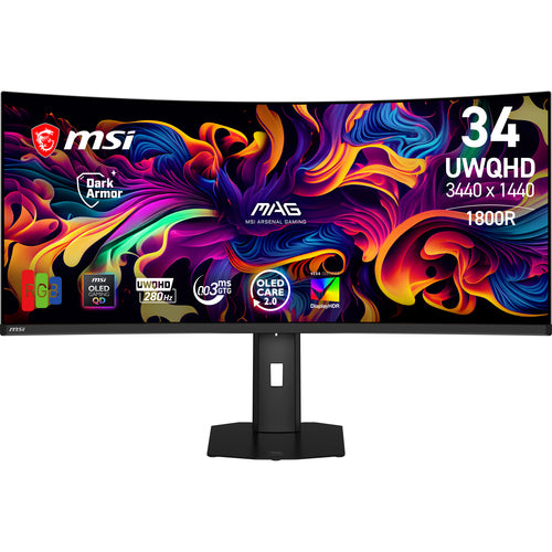 MSI MAG 341CQP QD-OLED X28 – 34,18″ gamingskærm, 3440 × 1440, 280 Hz