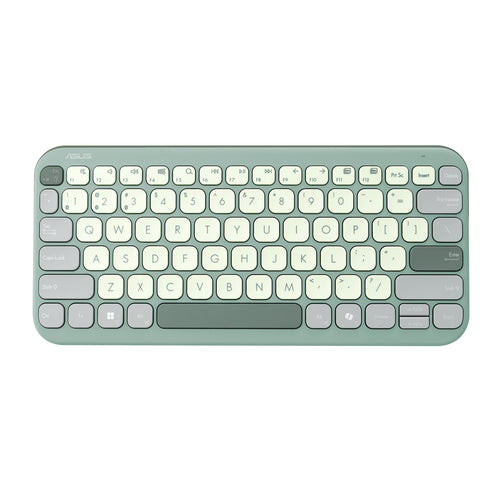 ASUS KW100 KEYBOARD/GN/GE/81 – taster og arbejdsflade set ovenfra; tastaturlayout illustrativt