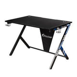 X-Rocker - Ocelot Carbon Gaming Desk - Blue & Red Stickers Geekd