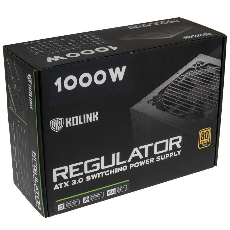 Kolink KL-R1000FG PSU. Gen 5. Guld - 1000W, ATX 3.0, 600W 12VHPWR