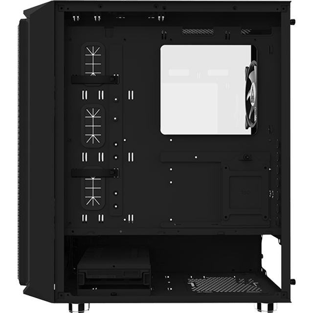 Montech AIR X Black - miditårn, 2x 200mm ARGB + 120mm ARGB, ARGB-controller.