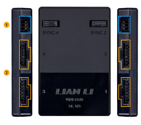 Lian Li UNI HUB SLV2 L-Connect 3 Controller för svarta fläktar