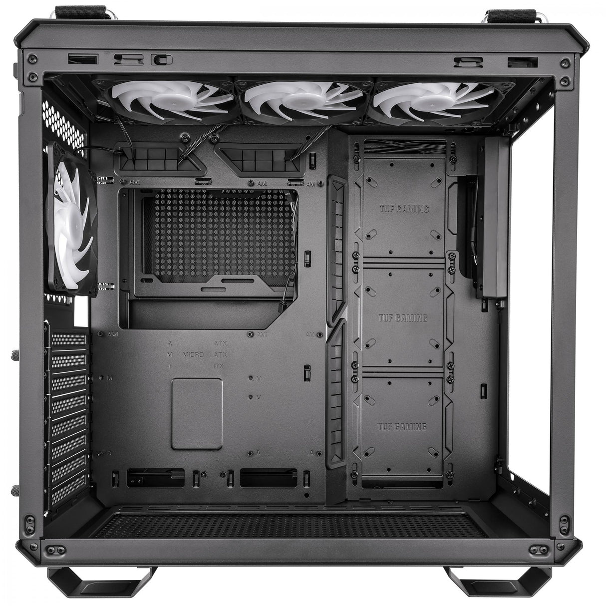 ASUS TUF Gaming GT502 PLUS Tempered Glass Dual Chamber Case Black w. 4x120mm Pre-installed ARGB Fans