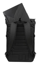 ASUS TUF Gaming VP4700 sort rygsæk bagfra med en bærbar computer i det åbne rum; computeren medfølger ikke