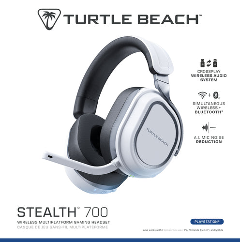 Turtle Beach Stealth 700 Gen 3 – PlayStation-headset, hvid – Emballagens front