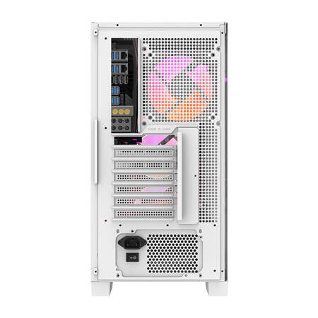 Datorfodral Darkflash DRX70 GLASS + 4 RGB-fläktar (vit)
