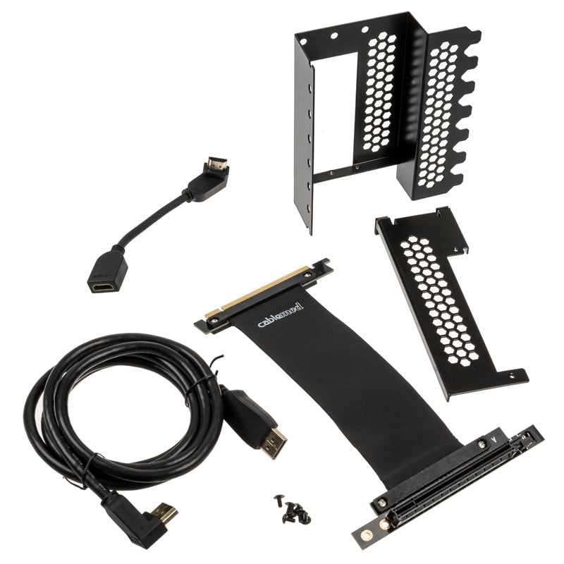 CableMod Vertikal PCI-e Bracket - HDMI + DisplayPort - SVART