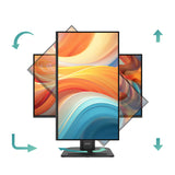 MSI PRO MP245PHG E14 – 23,8″ skærm, 1920 × 1080, 144 Hz – stativets justeringsmuligheder