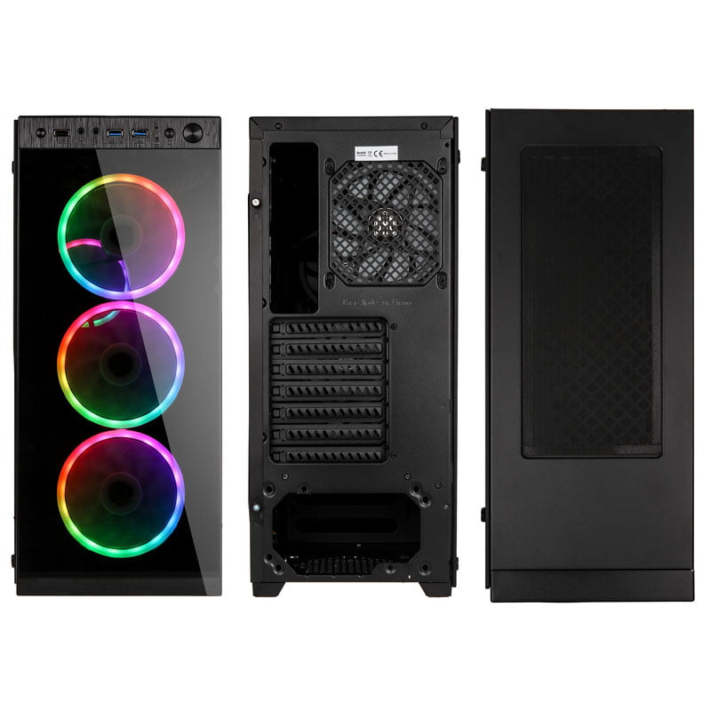 Kolink Horizon RGB Midi-Tower - Härdat Glas - Svart