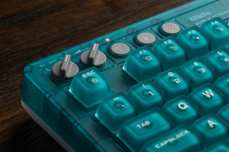 8BitDo Retro 87 Mechanical Keyboard Clear Blue – Kontakter og drejeknapper