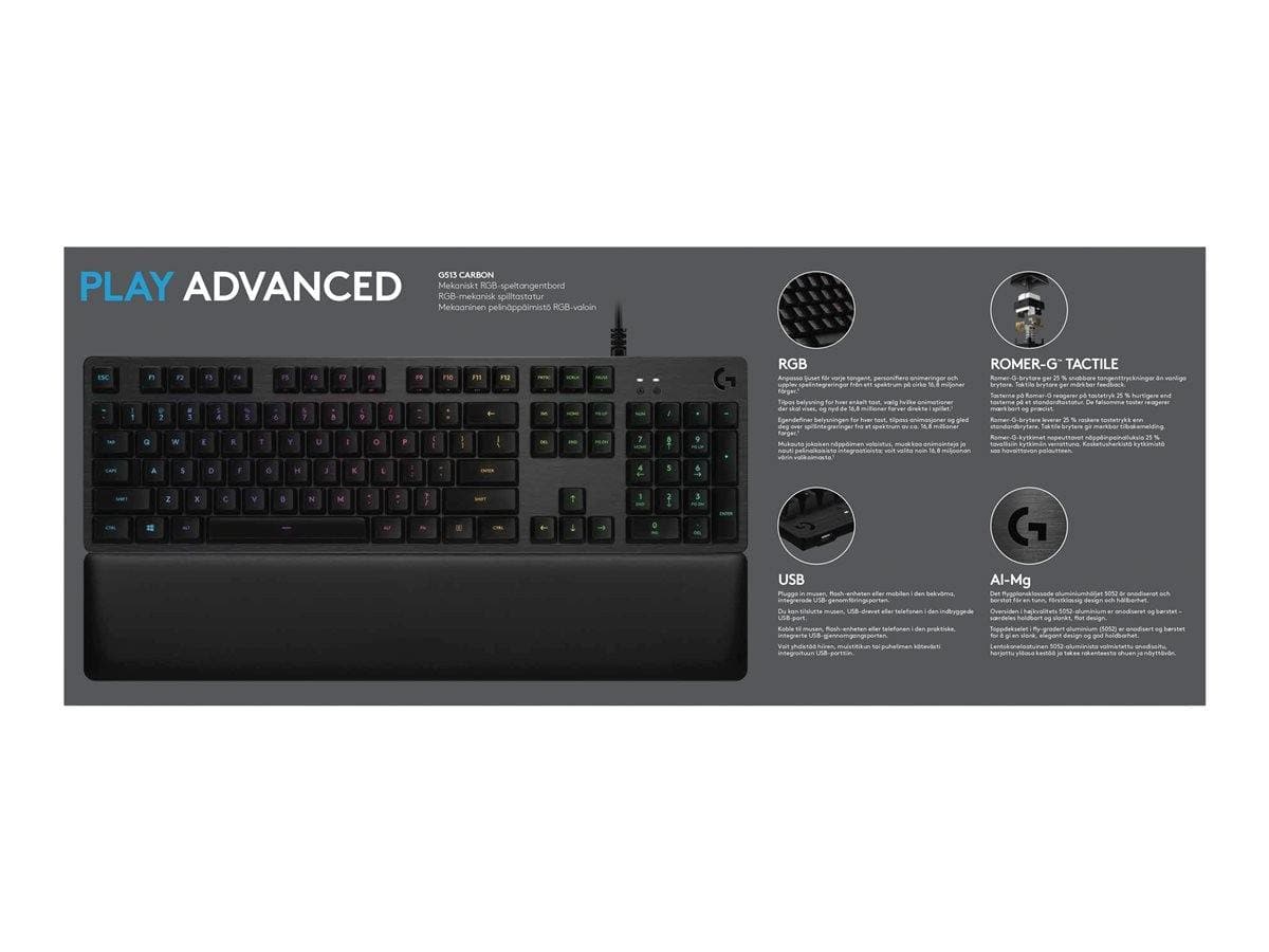 LOGITECH G513 Carbon GX Brown Carbon Speltangentbord