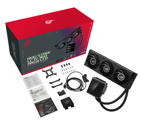 ASUS ROG Strix LC IV 360 ARGB LCD – produkt og emballage