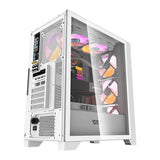 Datorfodral Darkflash DRX70 GLASS + 4 RGB-fläktar (vit)