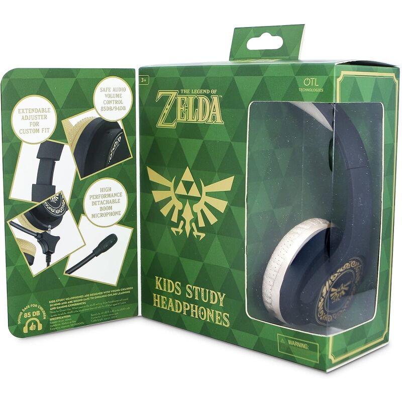 Legend Of Zelda Crest Kids Interactive Headphones Svart