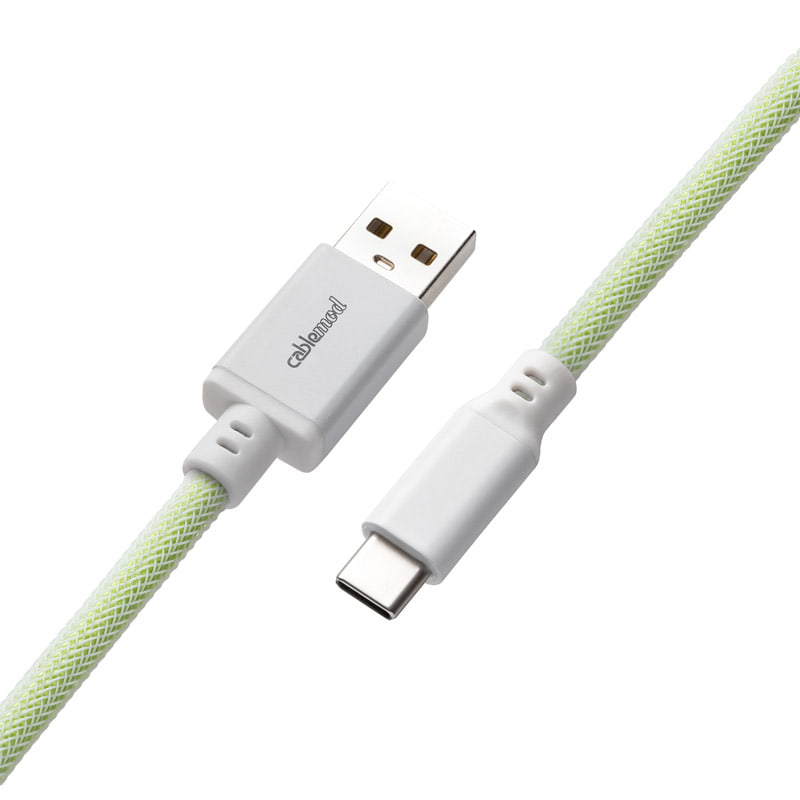 CableMod Pro Coiled Keyboard Kabel USB A Till USB Typ C, Lime Sorbet - 150cm