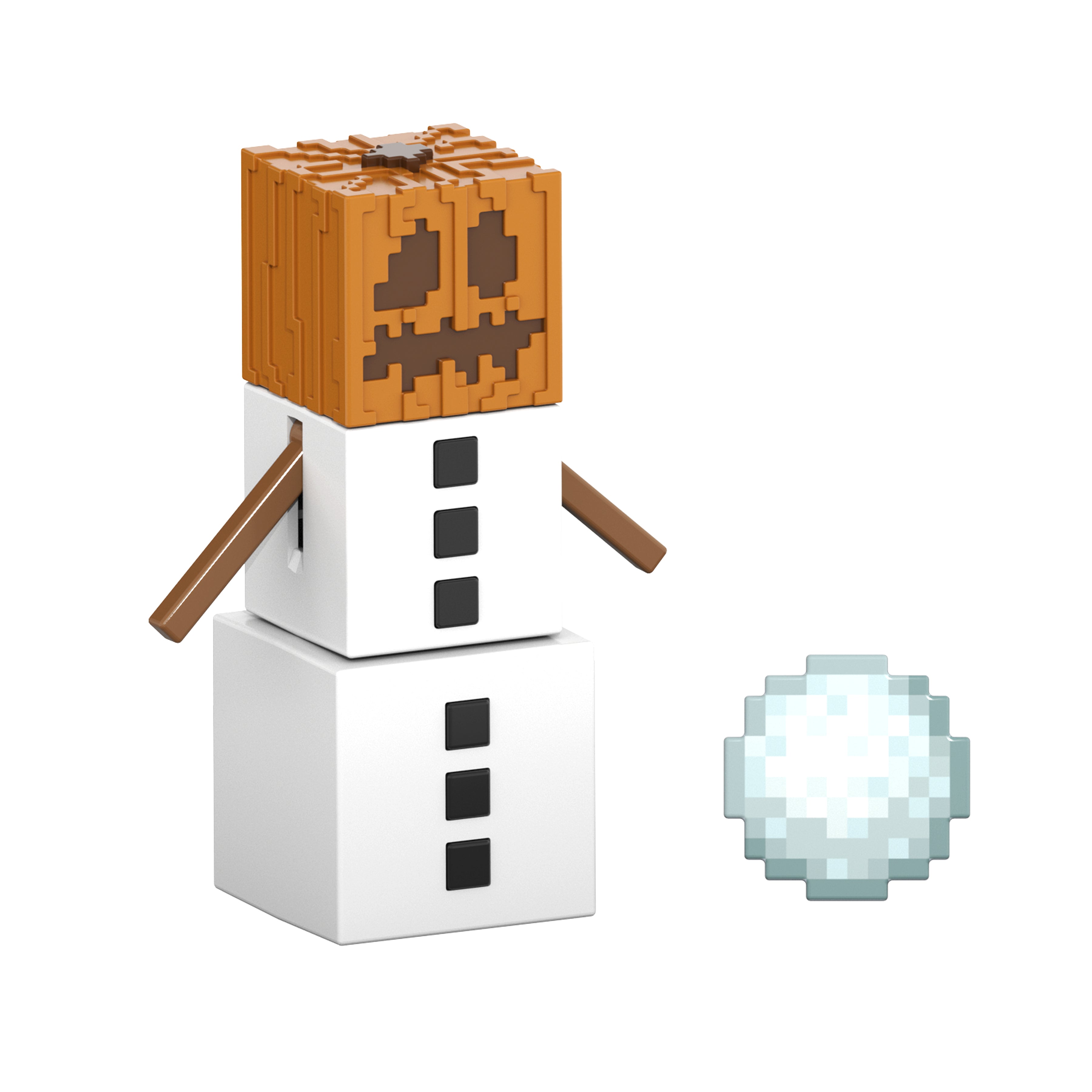 Minecraft-julekalender – snemand med græskarhoved og snebold