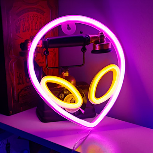 Alien Neon Led Lampa Gula ögon