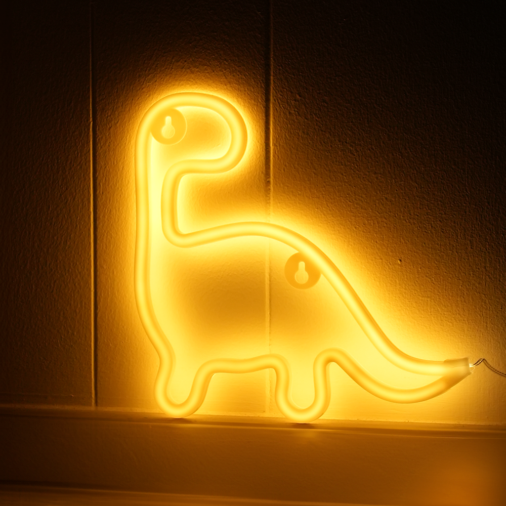 Dino Neon Led Lampa Varm Vit