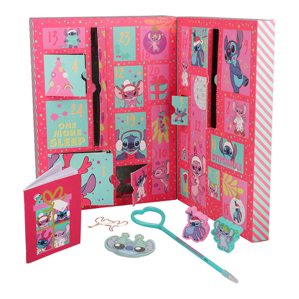 Disney Stitch julekalender – 32 dele med skrivetilbehør