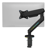 Premium RGB Single Monitor Arm, Fjärrkontroll, Svart