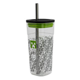 Minecraft-kopp Med Lock Och Metallhalm - 540 ML