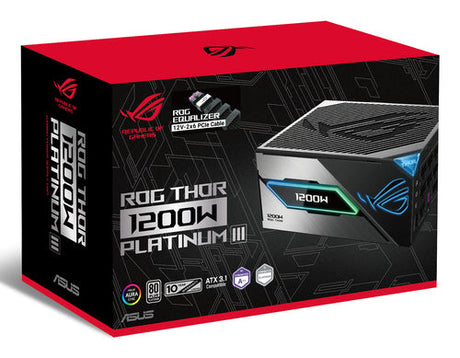 ASUS ROG Thor 1200P3 Gaming E – 1200 W Platinum PSU – emballage