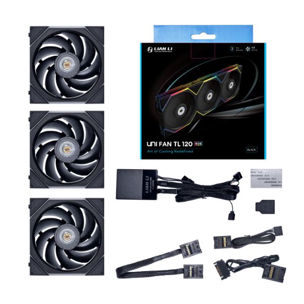 Lian Li UNI FAN TL , 3-pack, Svart - 120mm