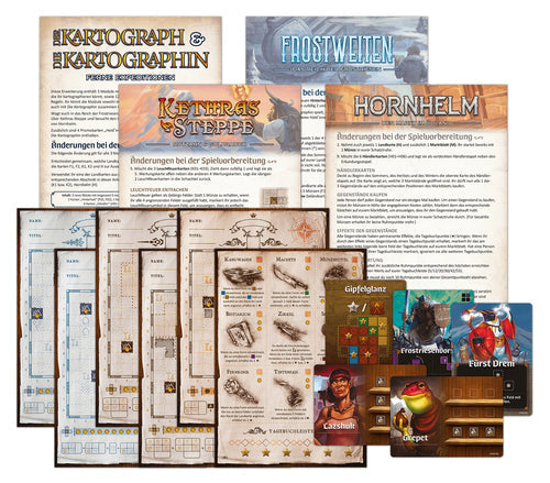 Der Kartograph & Die Kartographin: Ferne Expeditionen – udvidelsens kort og moduler
