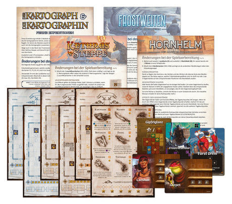 Der Kartograph & Die Kartographin: Ferne Expeditionen – udvidelsens kort og moduler