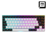 Hvidt Sharkoon SGK50 S3 tastatur med FR layoutmarkering og RGB belysning