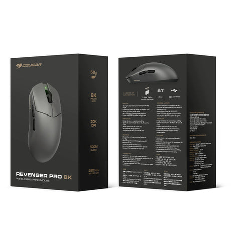 COUGAR Revenger Pro 8K, trådløs, sort gamingmus – produktdetalje