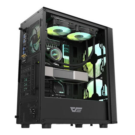 Darkflash DK360 Datorfodral + 4 ARGB-fläktar (svart)